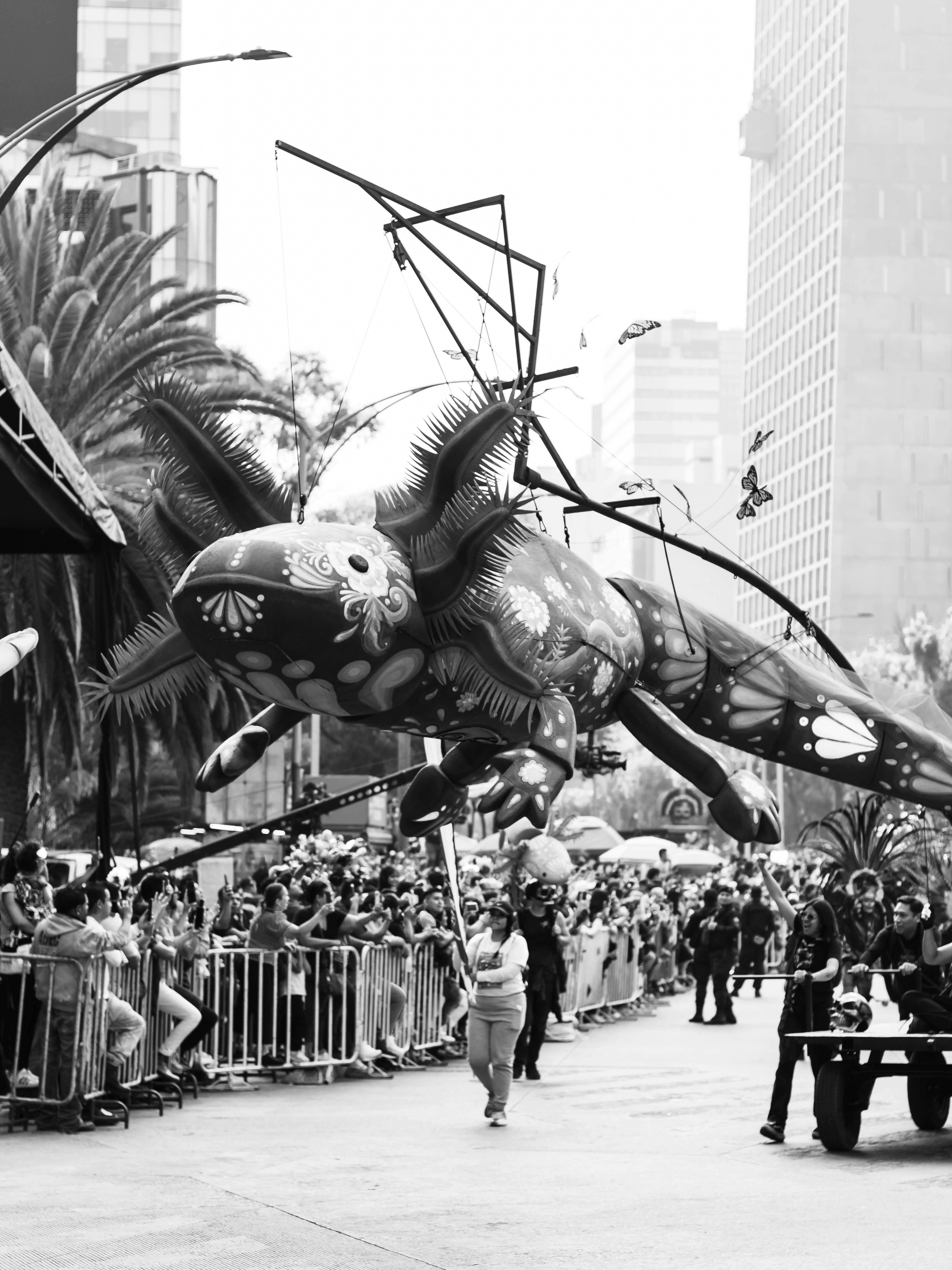 giant alebrije parade in mexico city streets