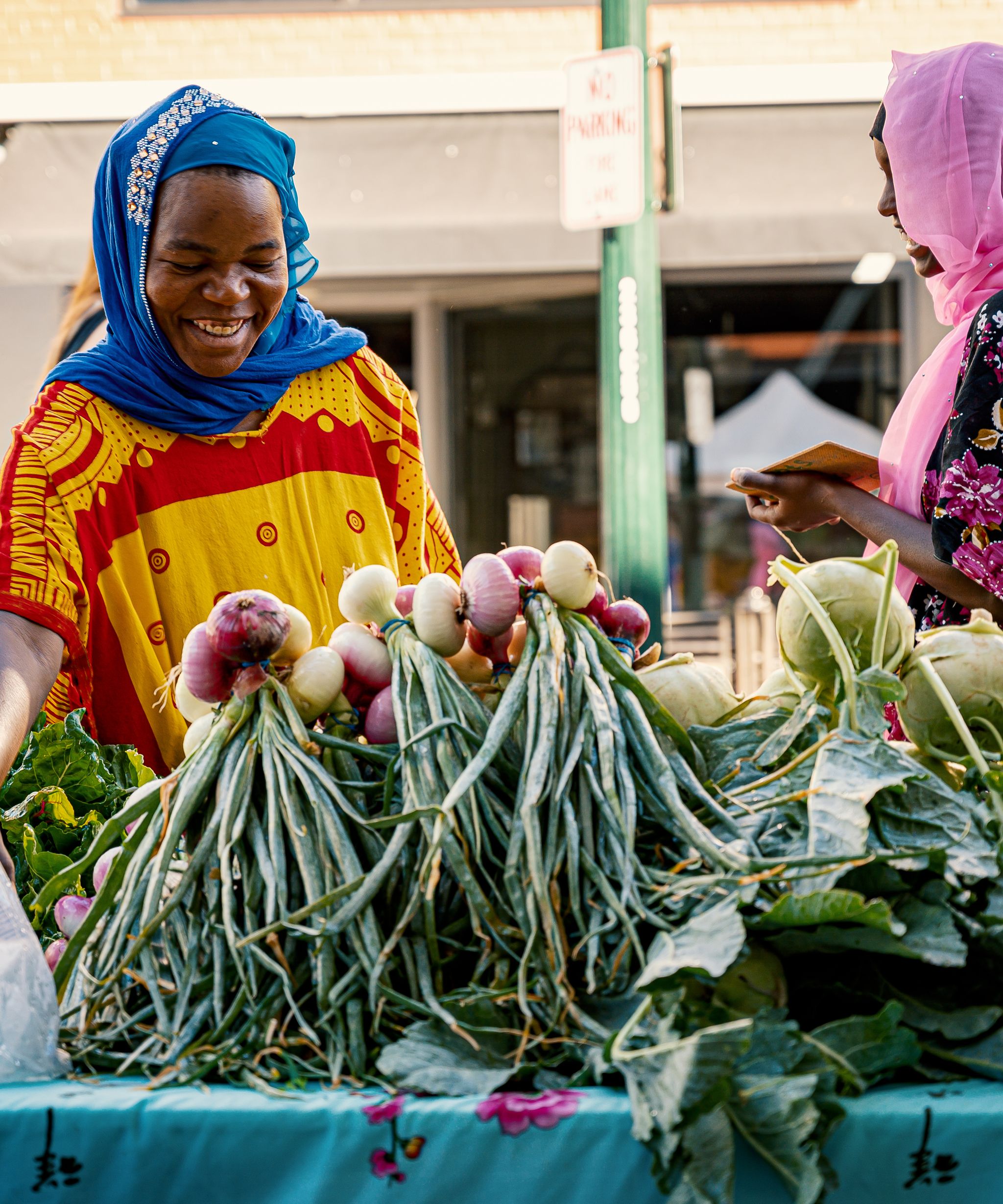 Fresh produce at a farmers market