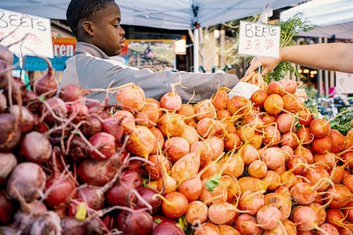 Free Man Selling Onion Stock Photo