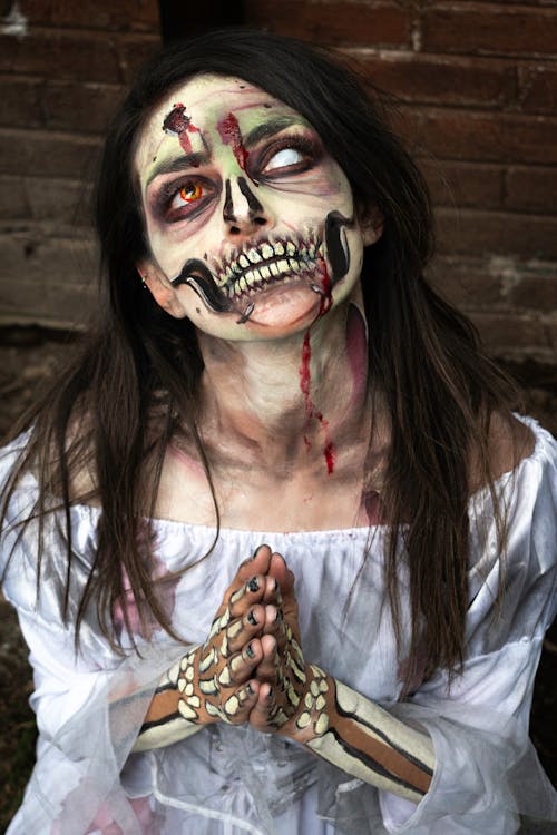 Zombie Makeup Portrait for Halloween Celebration · Free Stock Photo