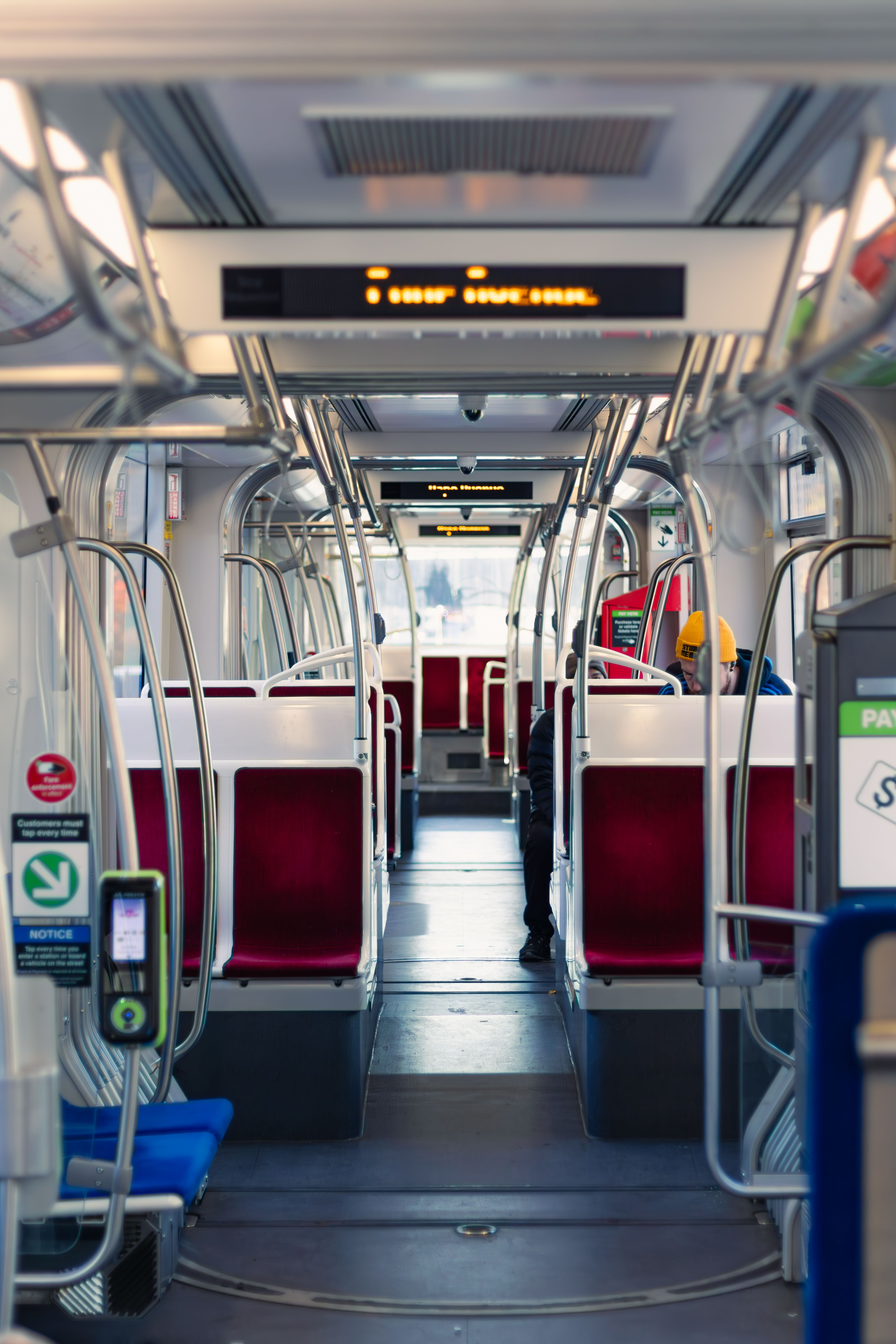 Empty Toronto Transit Bus with Red Seats · Free Stock Photo