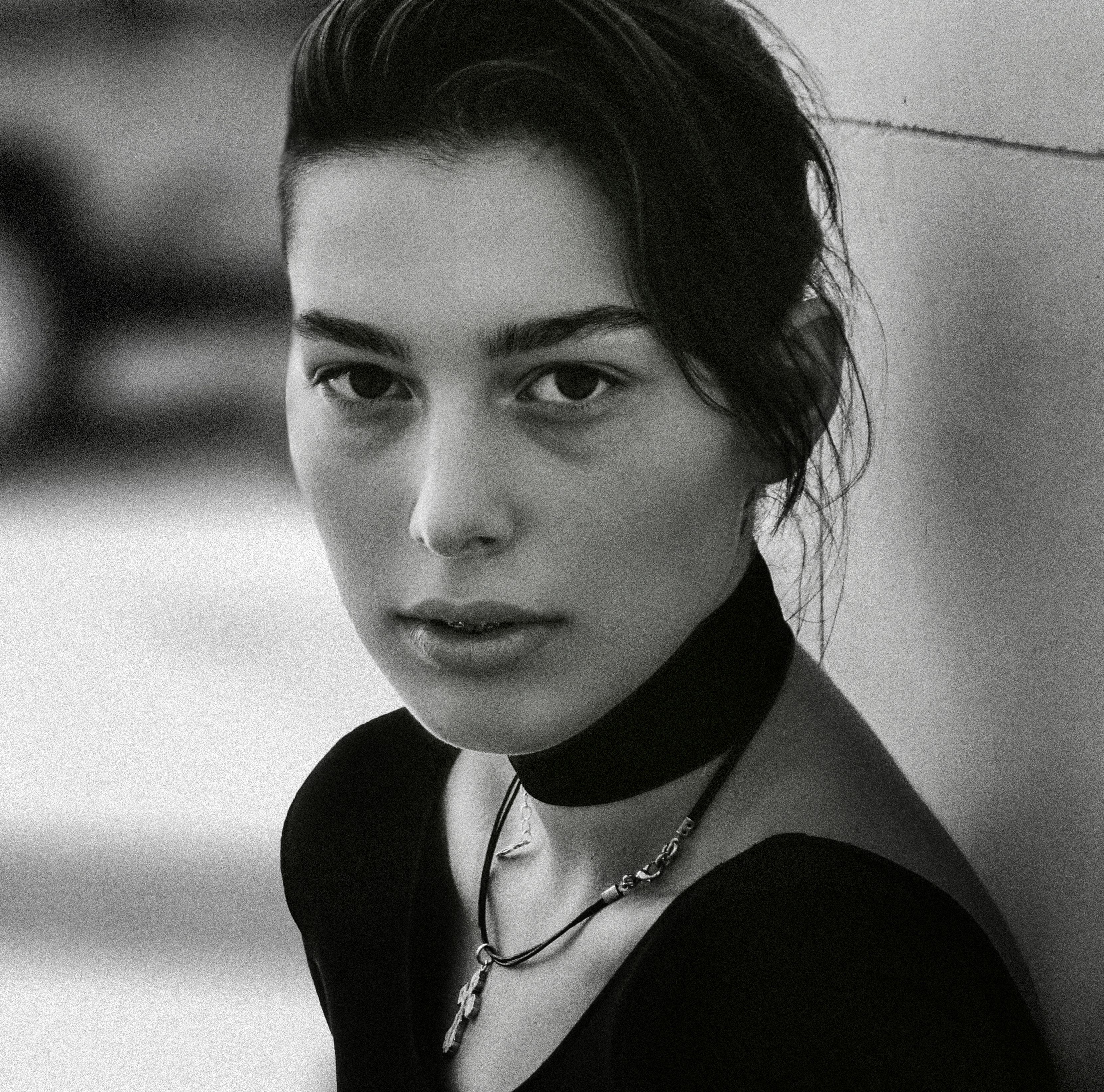 Striking Black and White Portrait of a Young Woman · Free Stock Photo