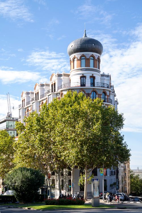 Free Beautiful historical building with unique dome in Madrid under a clear sky. Stock Photo