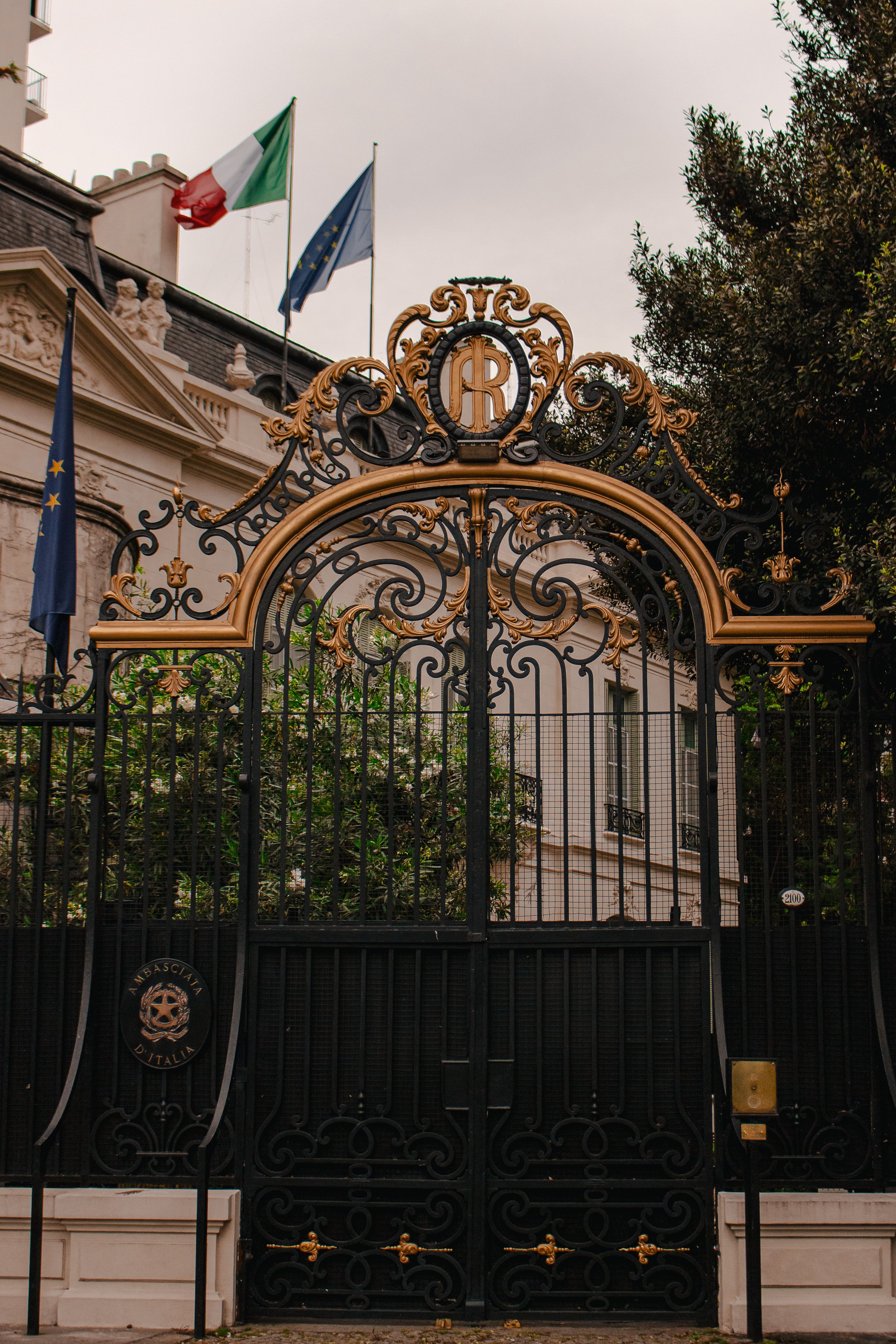 Elegant Embassy Gate in Buenos Aires · Free Stock Photo