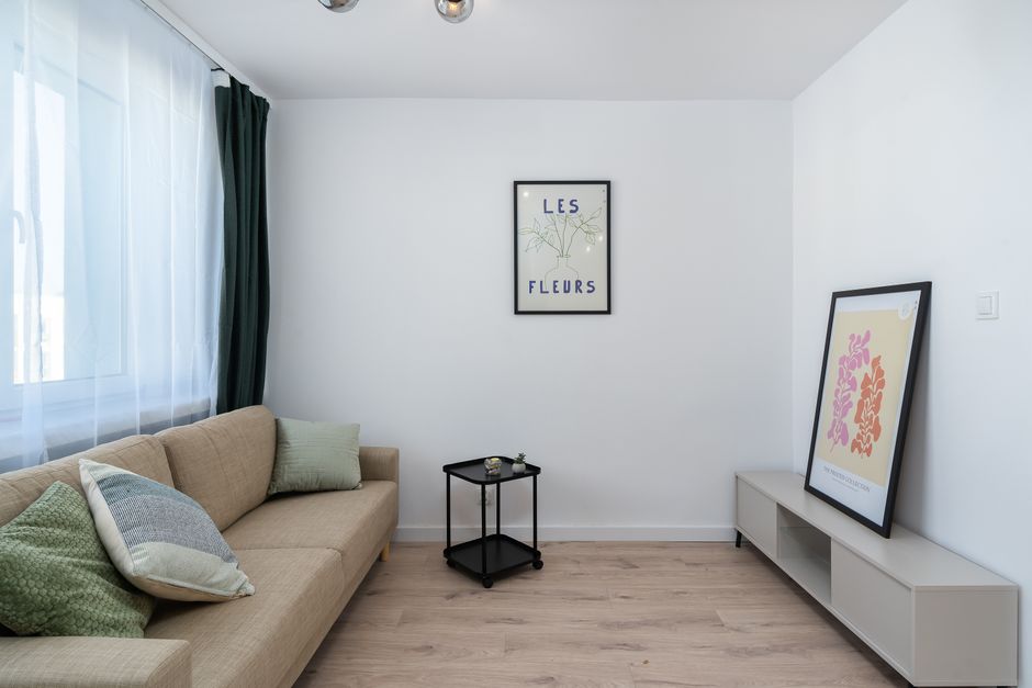 A Guide to Finding the Perfect Side Table for Your 1BHK Space Compact 1BHK living room with minimalist decor and natural light