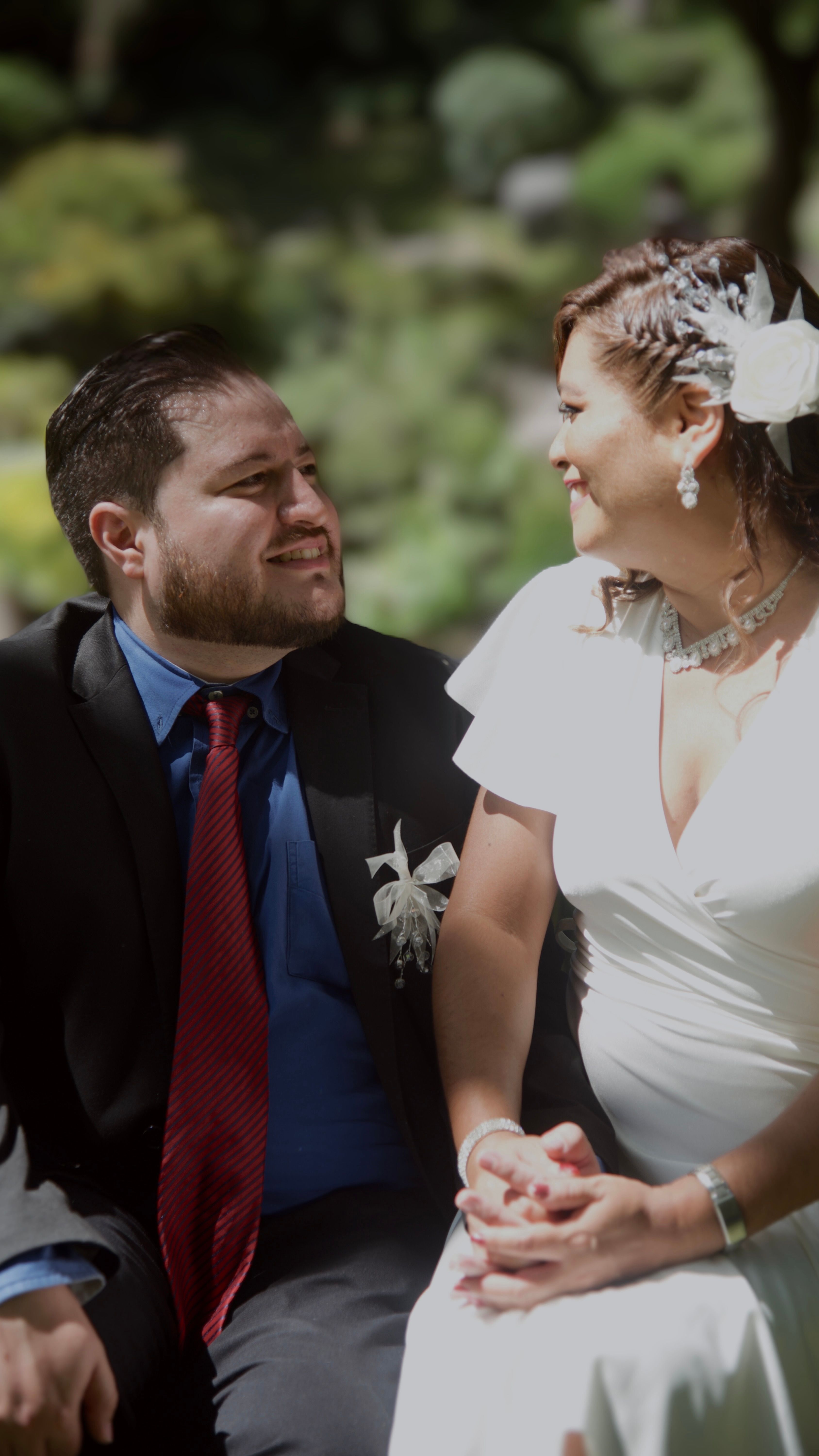 Happy Couple at Outdoor Wedding Ceremony · Free Stock Photo