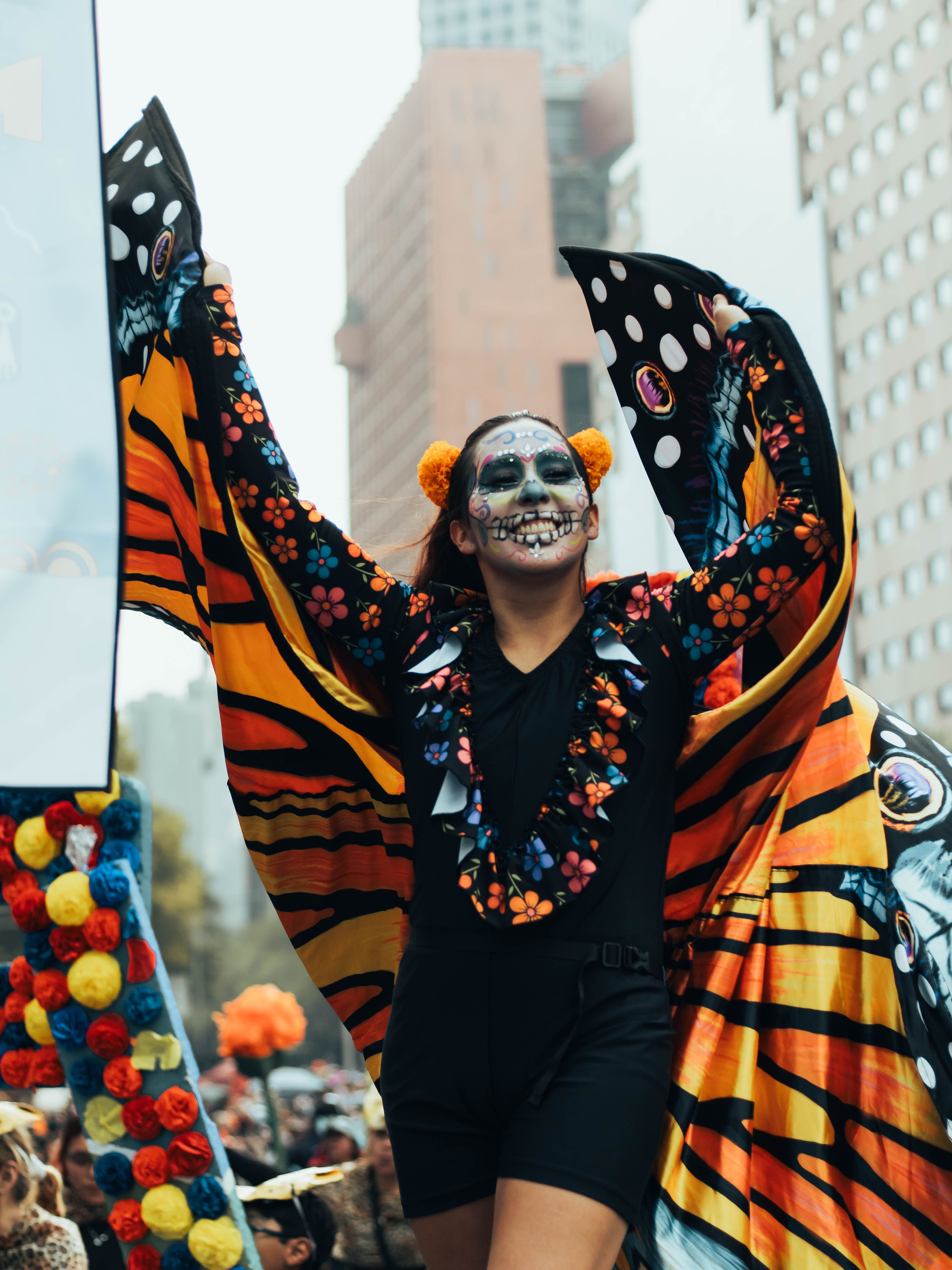 vibrant day of the dead celebration in mexico city