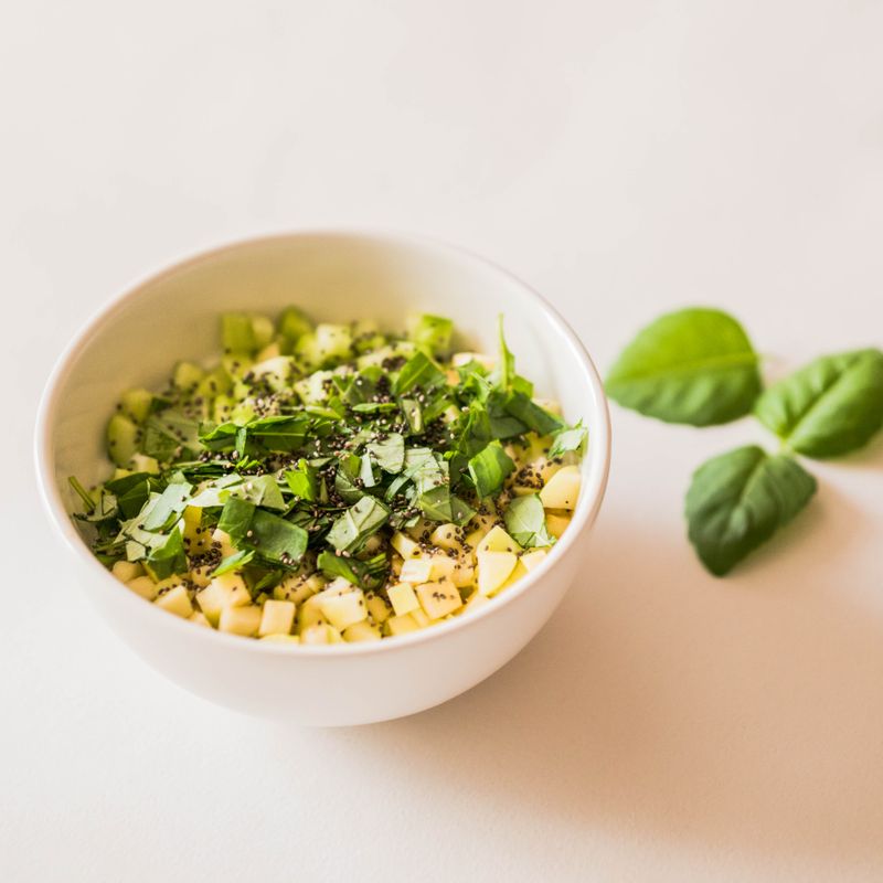 Pineapple Cucumber Mint Salad with Fresh Basil