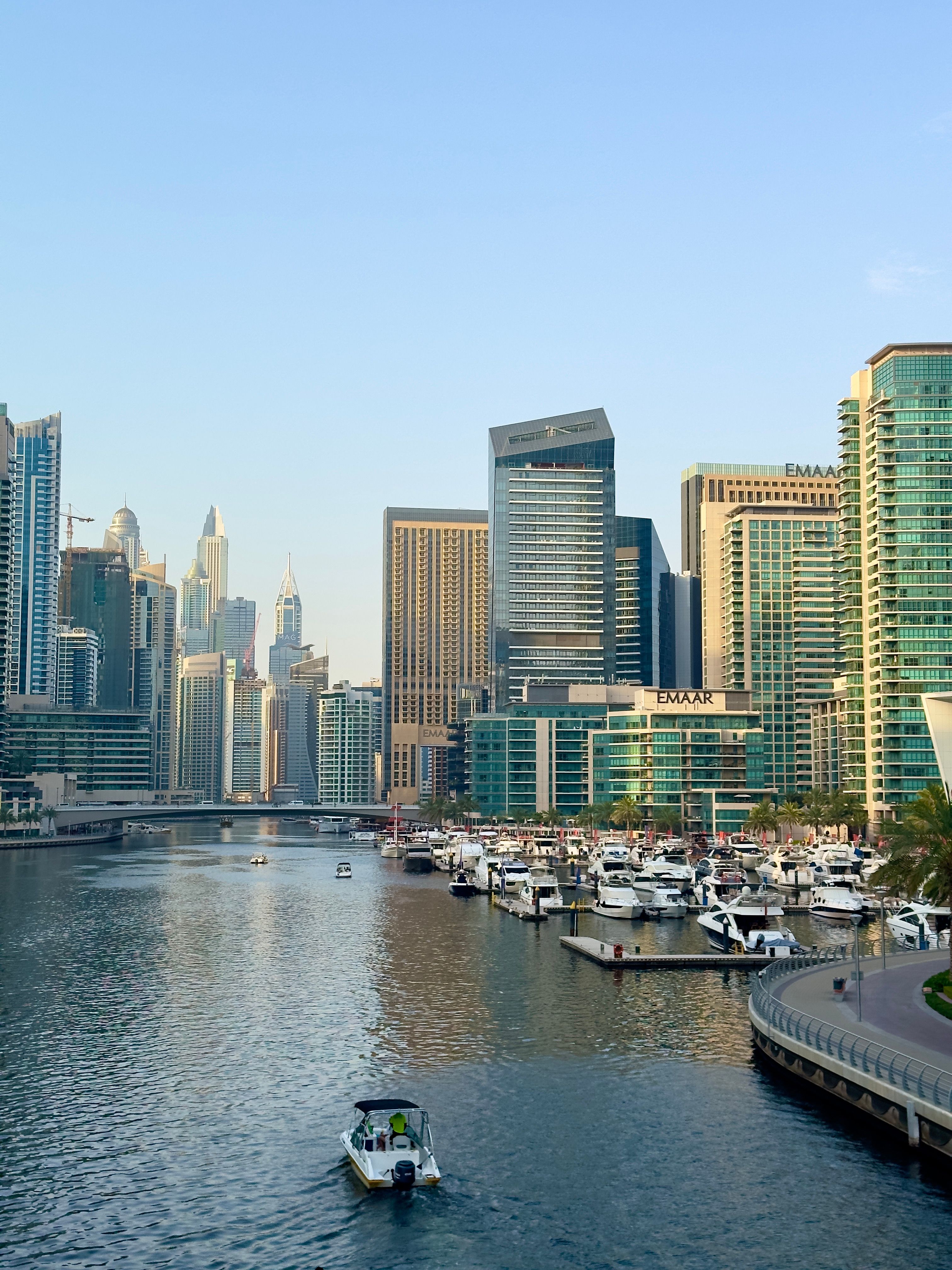 Dubai Marina skyline rises by day, framing the property route that anchors the UAE Golden Visa.