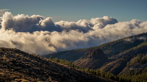 Free Beautiful mountain landscape with clouds above Tenerife, capturing nature's serenity. Stock Photo