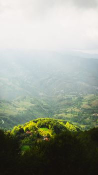 Breathtaking view of lush green valleys in Erbaa, Tokat, Türkiye.