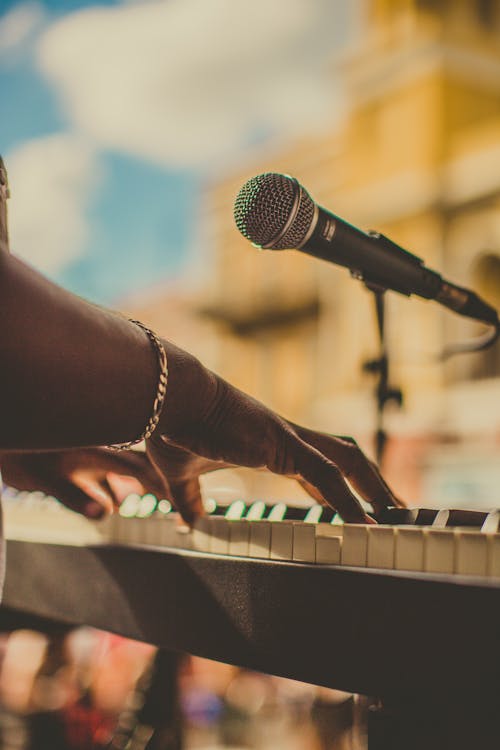 Free Person Playing The Piano Stock Photo