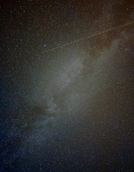 Captivating starry sky featuring the Milky Way galaxy under a clear night, ideal for backgrounds.