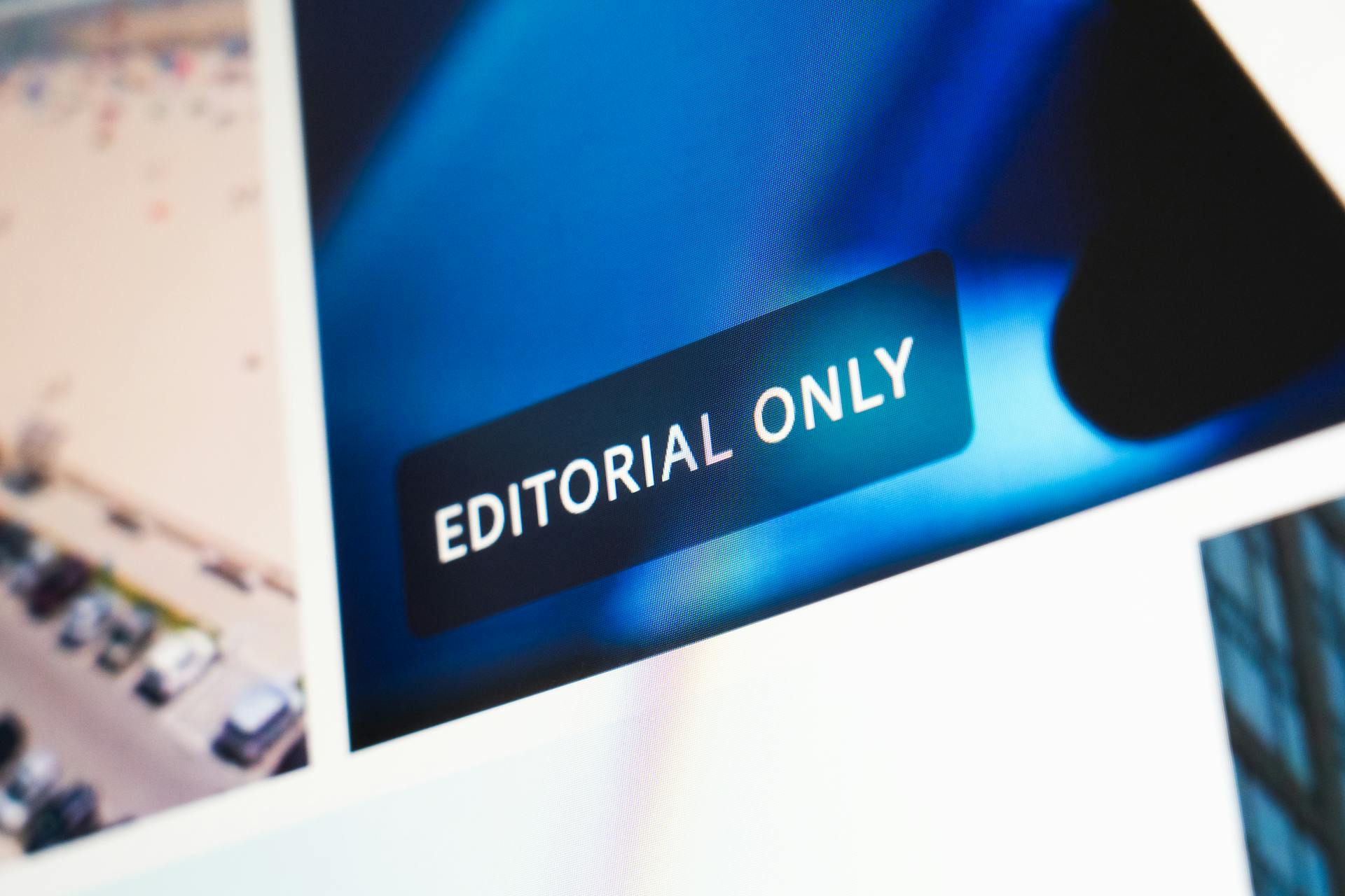 Editorial Only Label on a Monitor Screen