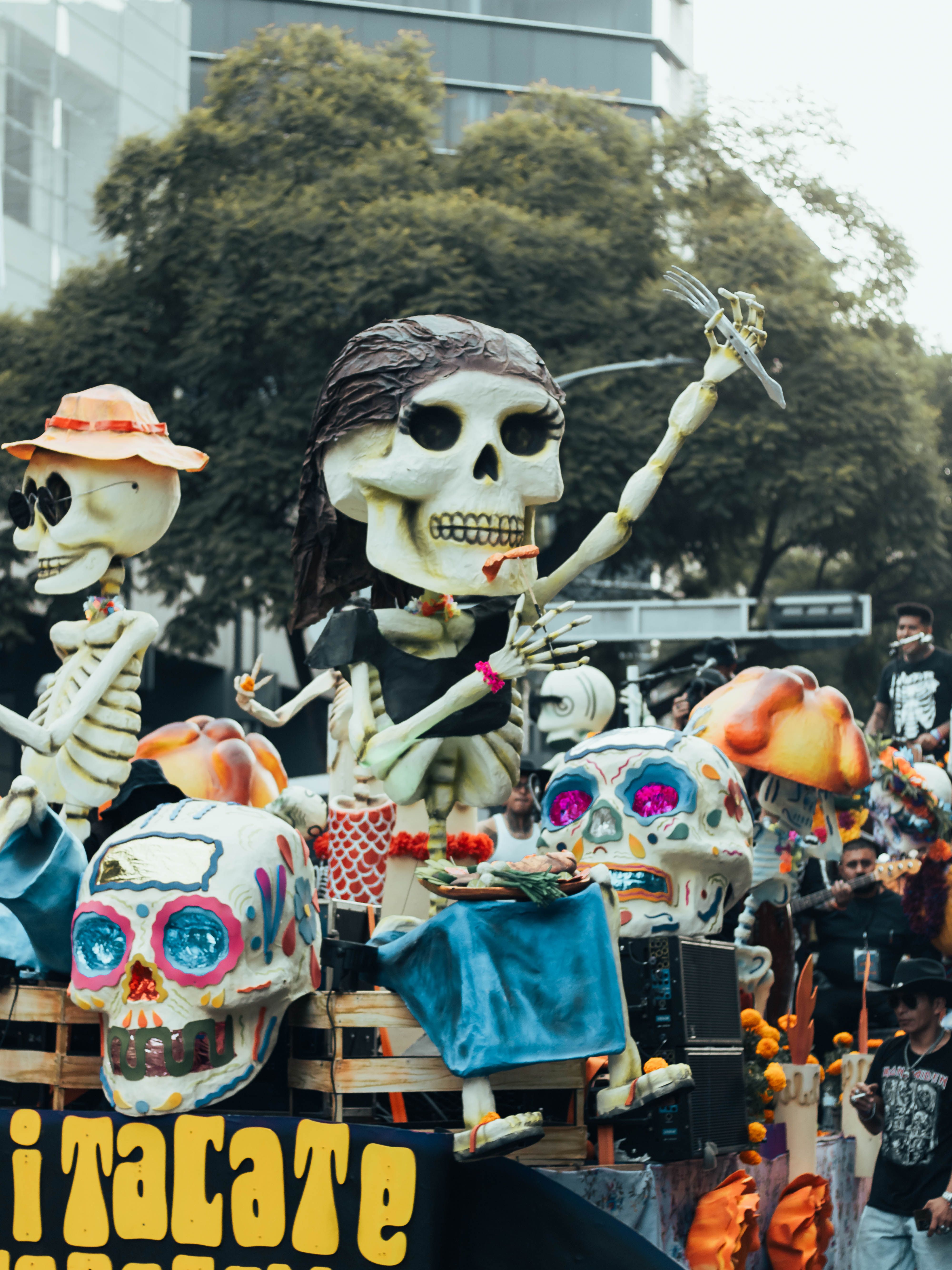 Vibrant Day of the Dead Parade in Mexico City · Free Stock Photo