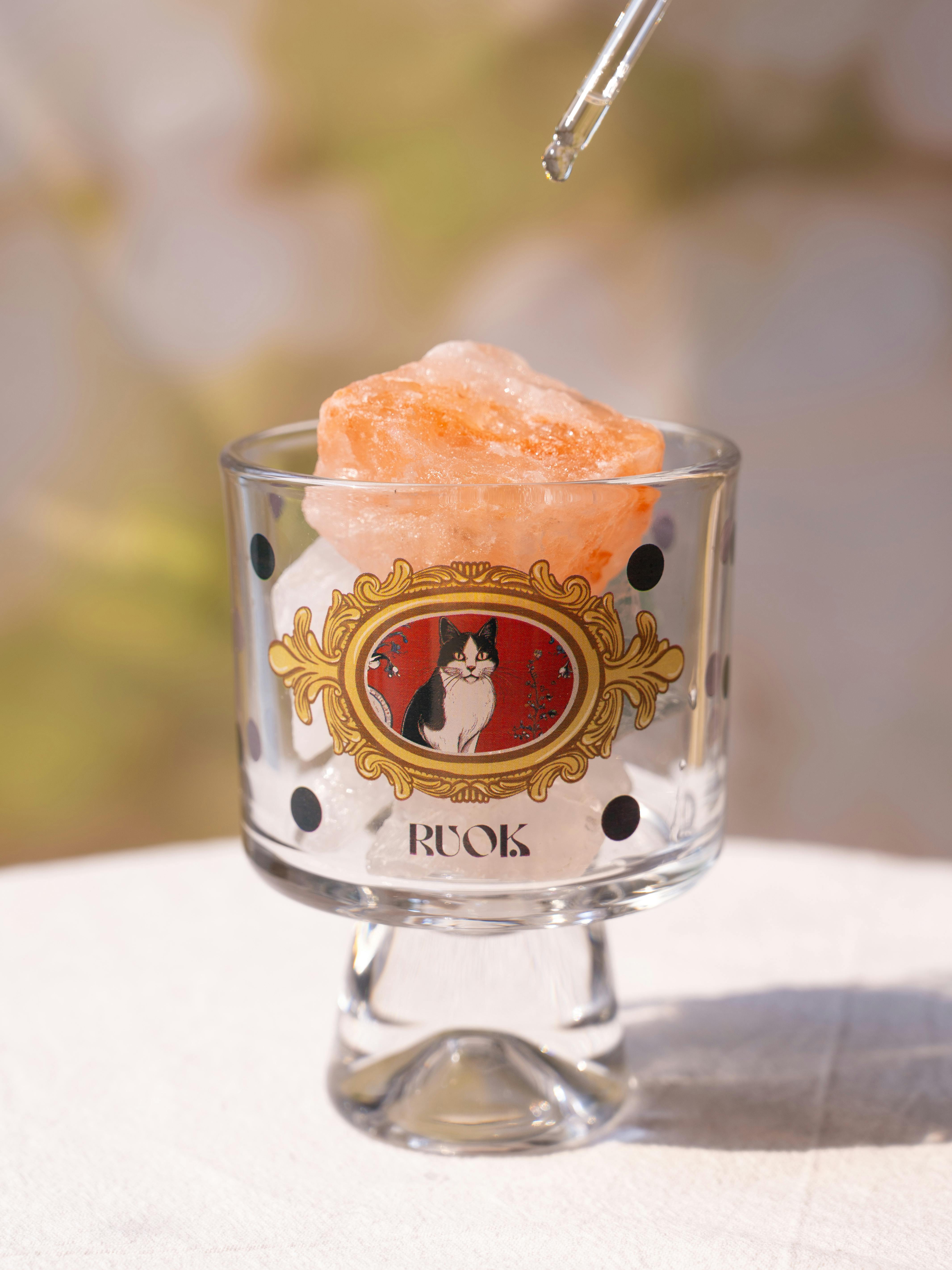 Gratis Elegante contenitore in vetro con pietra decorativa e pipetta per un arredamento minimalista. Foto a disposizione