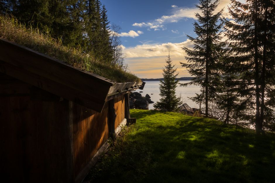 lakeside log cabin at sunset - log cabin homes for sale lakeside log cabin at sunset - log cabin homes for sale