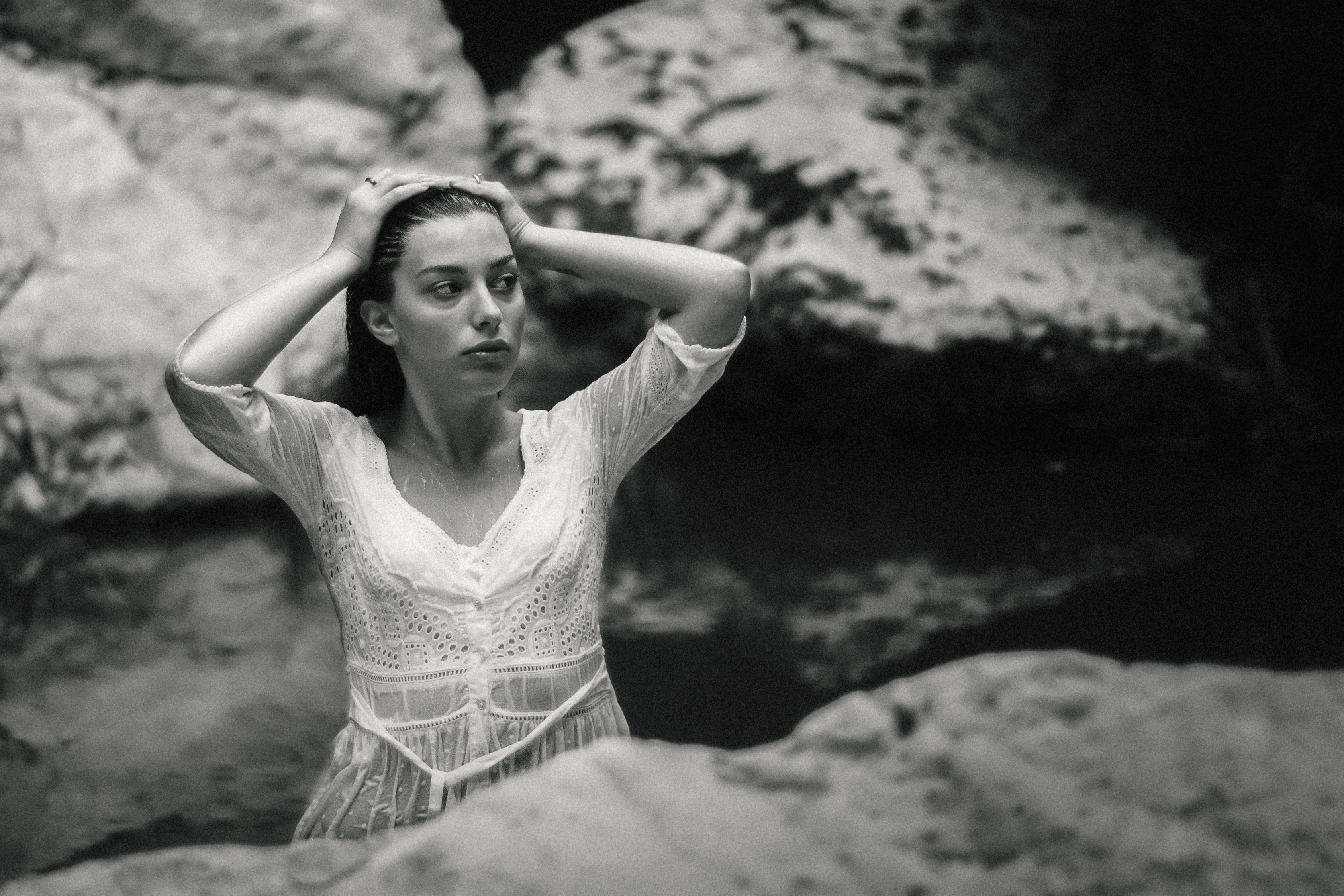 Elegant Black and White Portrait in Nature · Free Stock Photo