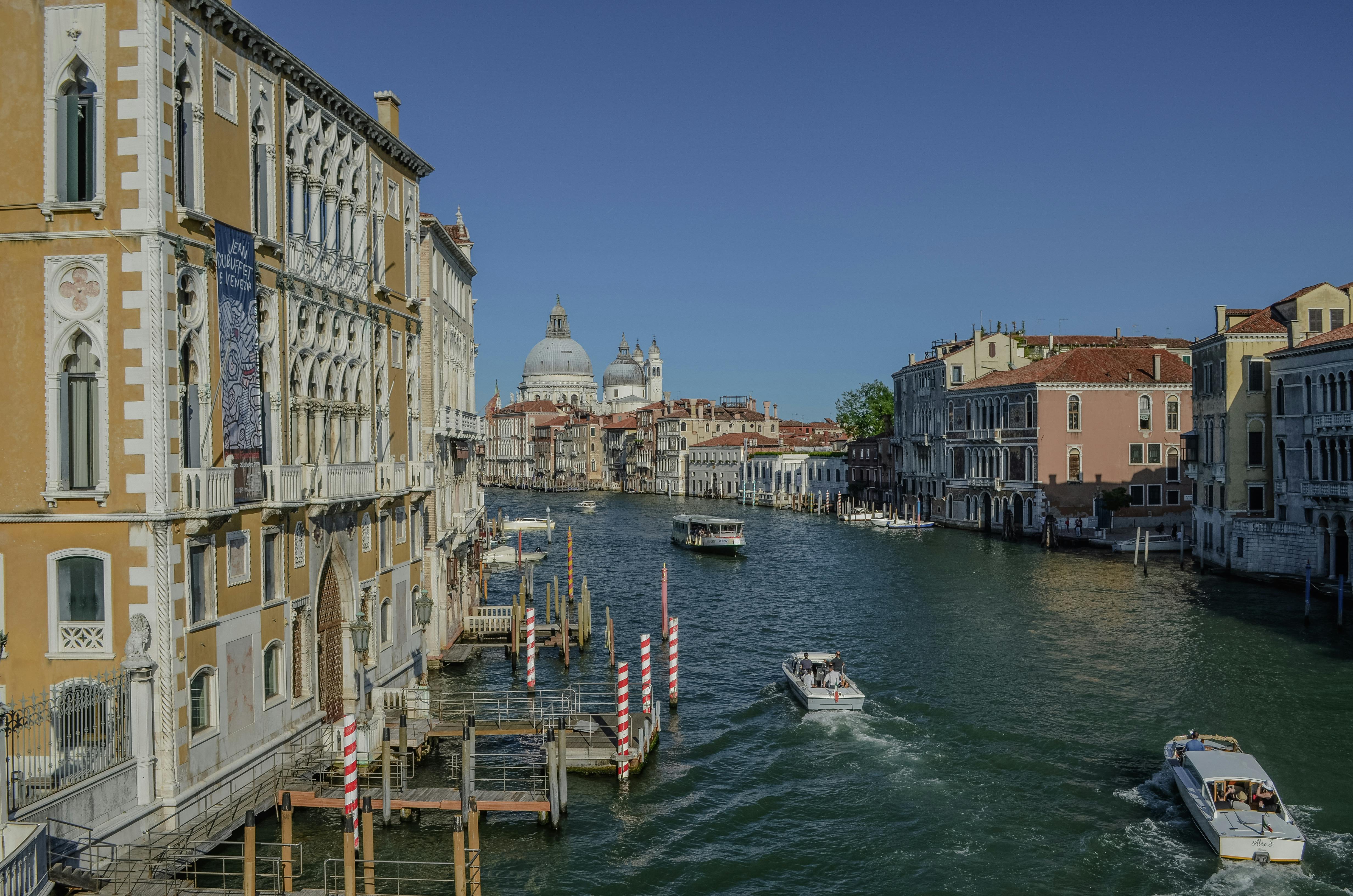Boats Sailing Across Grand Canal in Venice, Italy · Free
