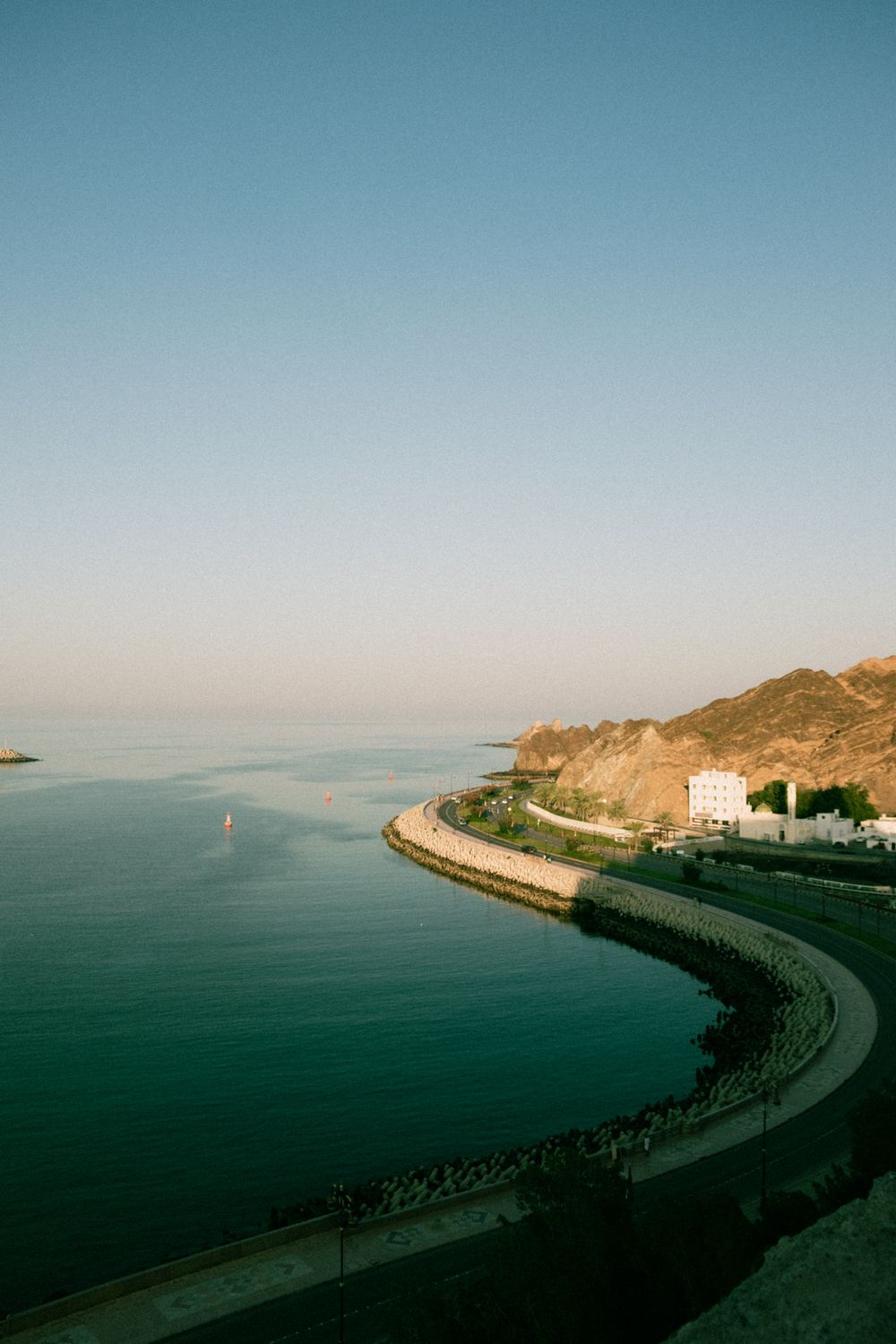 Muscat mountains and Arabian Sea coastline