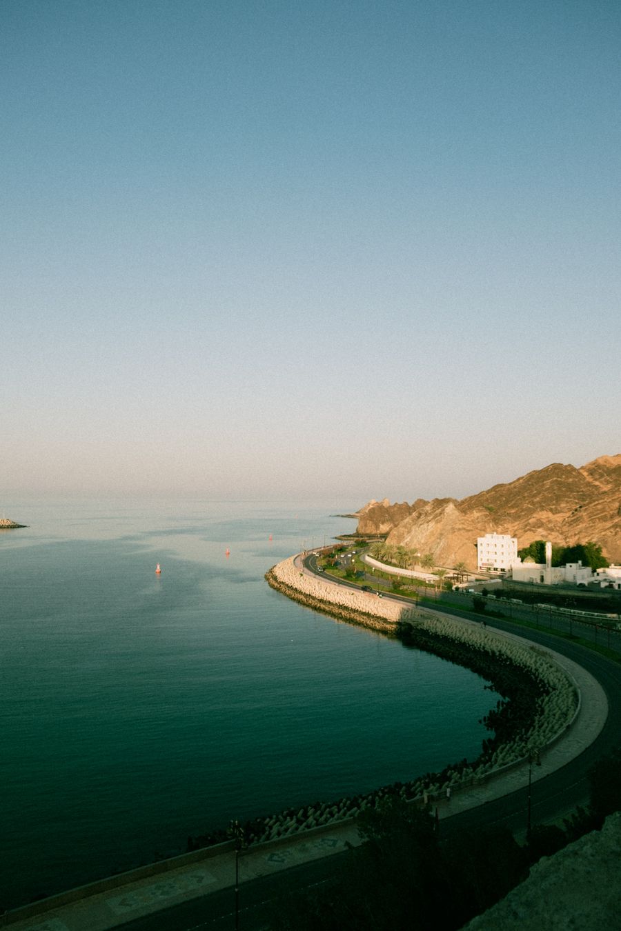 Coastline and mountains in Muscat, Oman