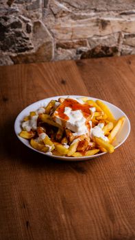 French Fries With Chili And Cheese Potato