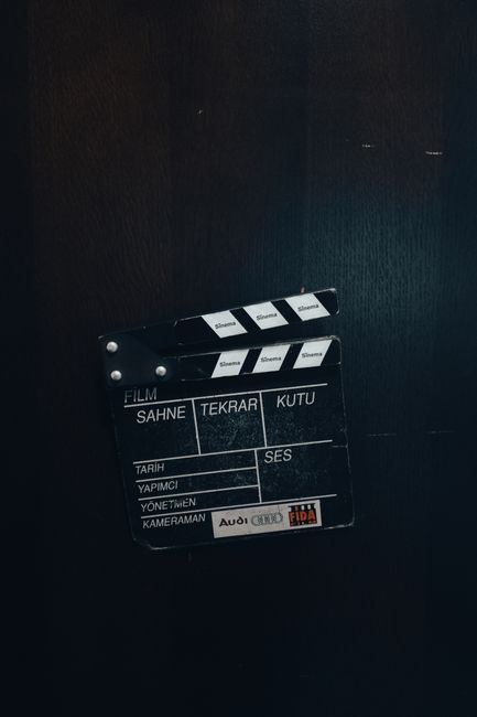 film clapperboard dark