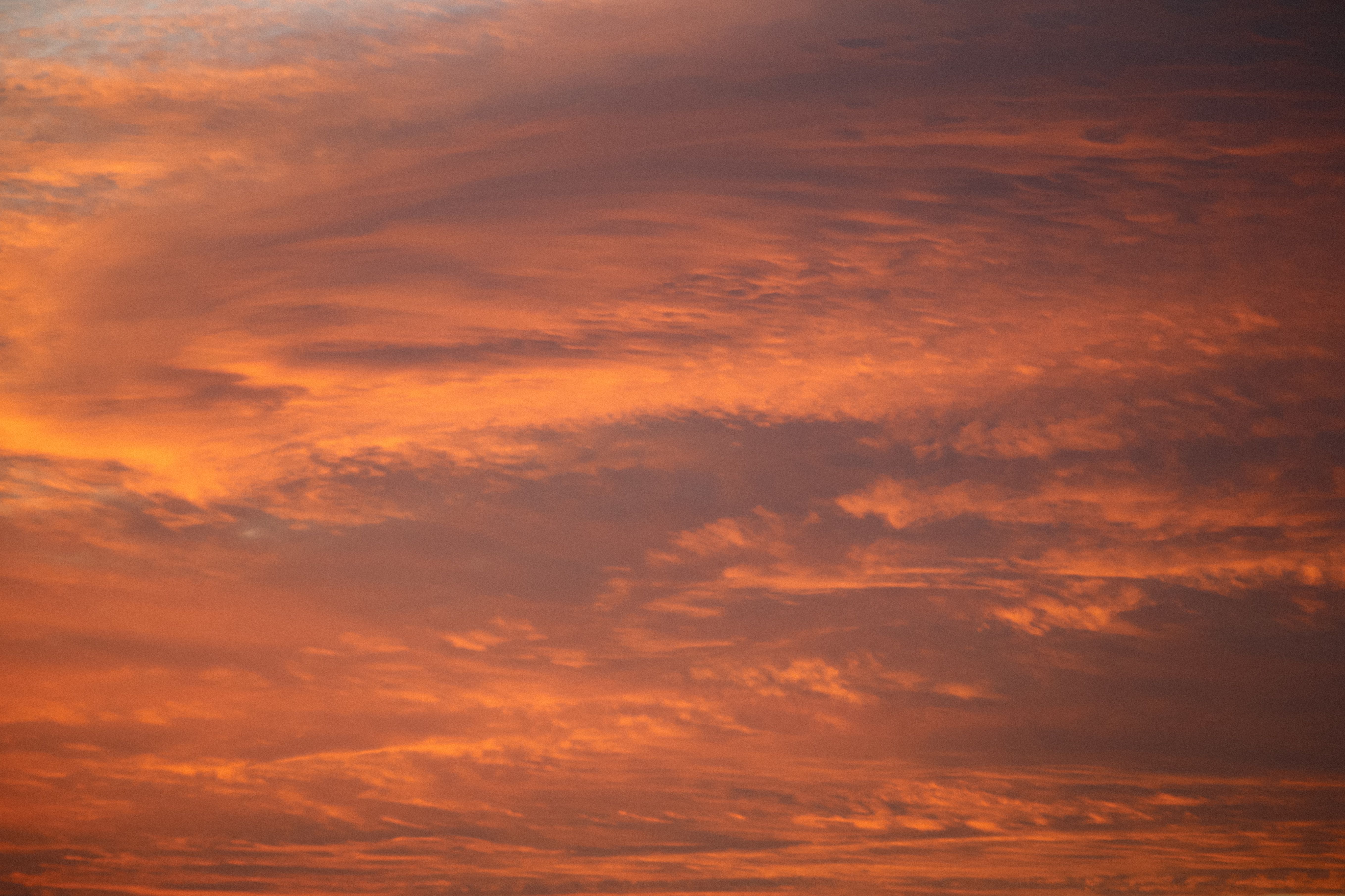 Dramatic Sunset Sky with Vibrant Orange Clouds · Free Stock Photo