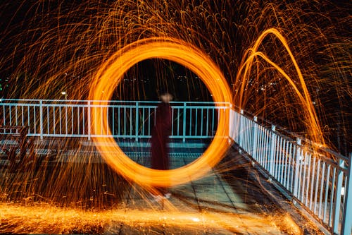 Free Steel Wool Photography at Night Stock Photo