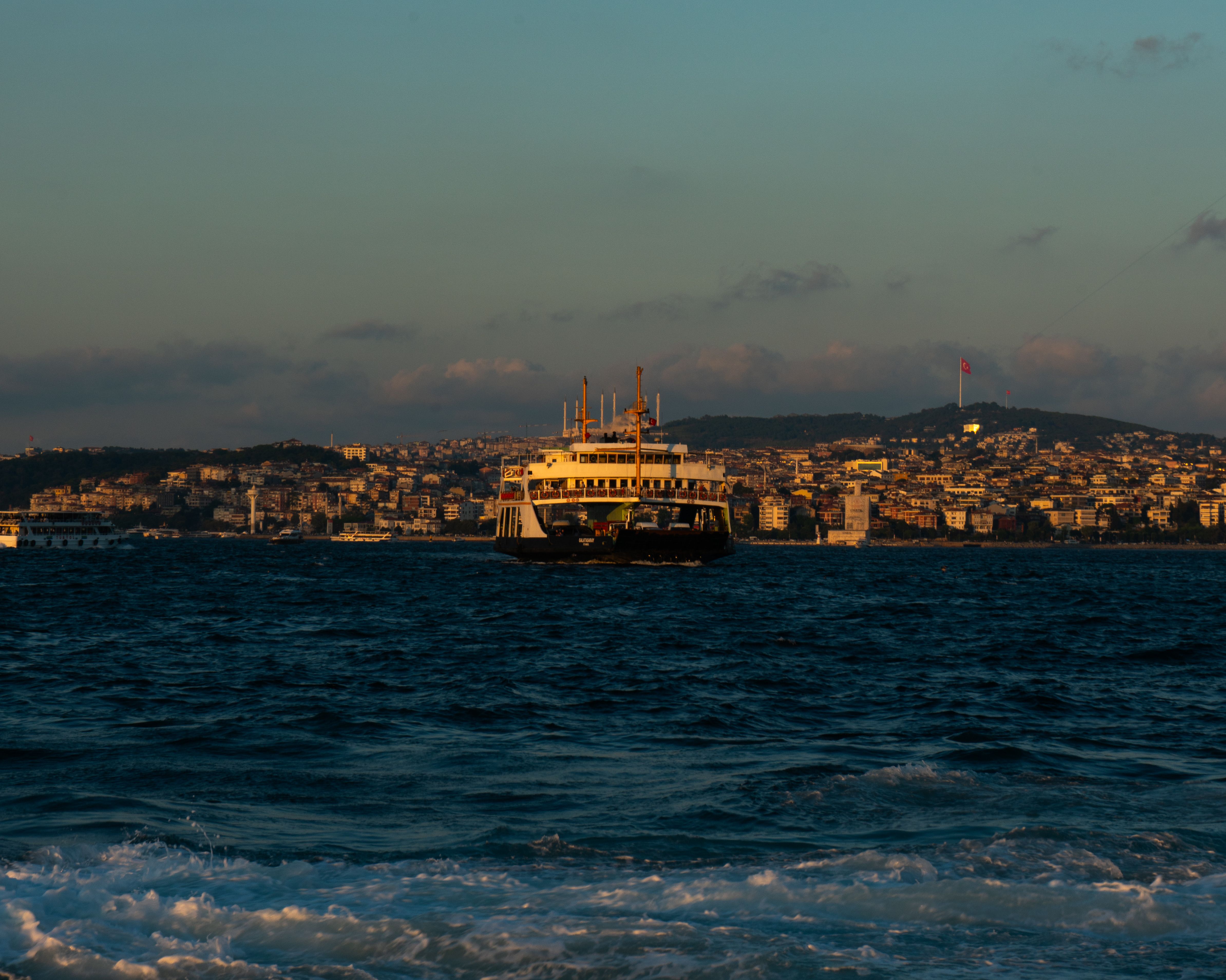 Ferry Crossing the Bosphorus at Sunset · Free Stock Photo