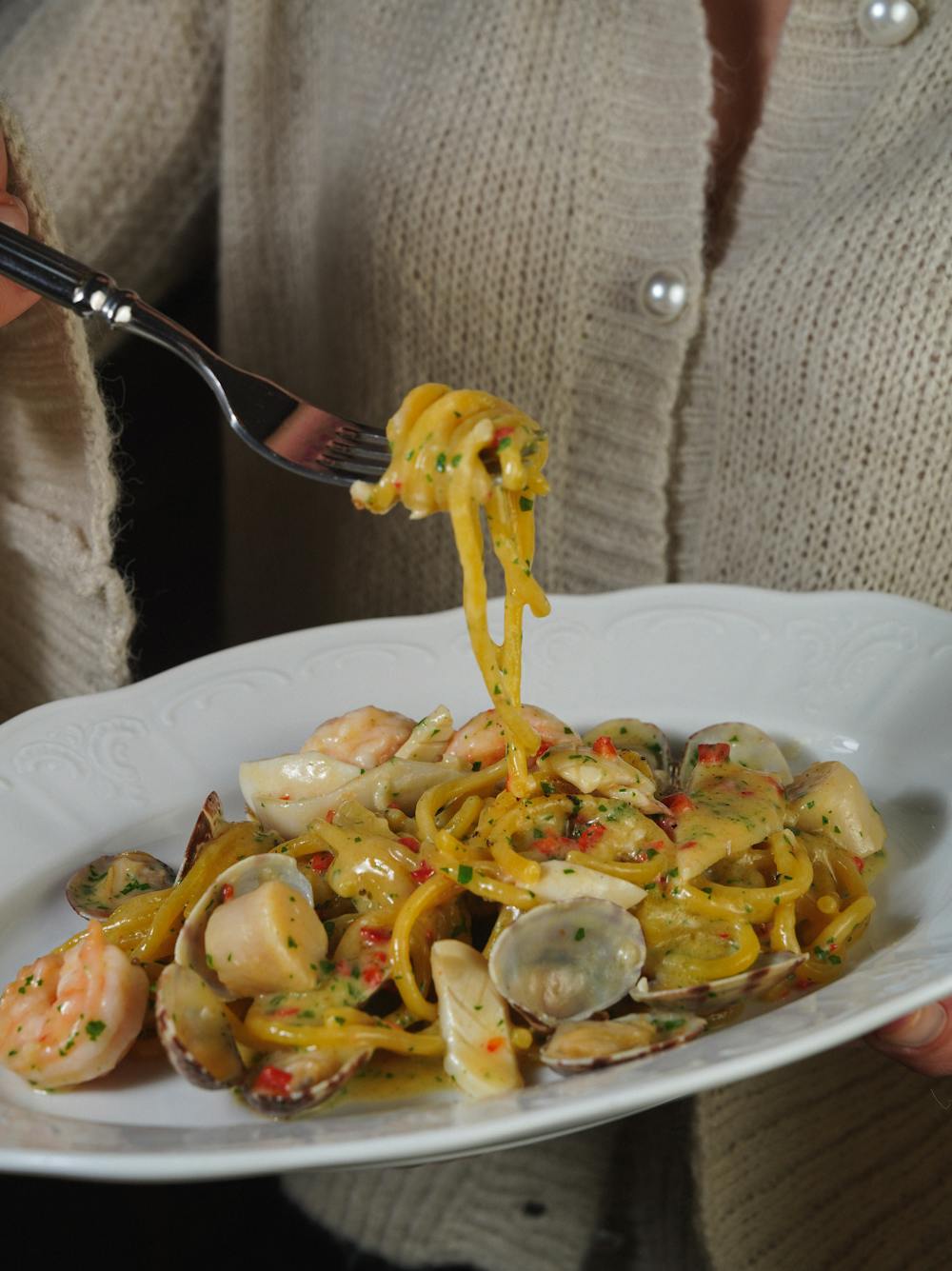 Garlic Butter Tiny Shrimp Pasta