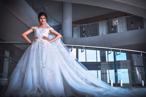 Woman Wearing White Wedding Dress