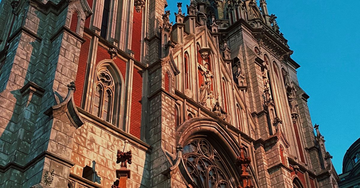 Stunning Neo Gothic Church Architecture At Sunset Free Stock Photo stunning-neo-gothic-church-architecture-at-sunset-free-stock-photo