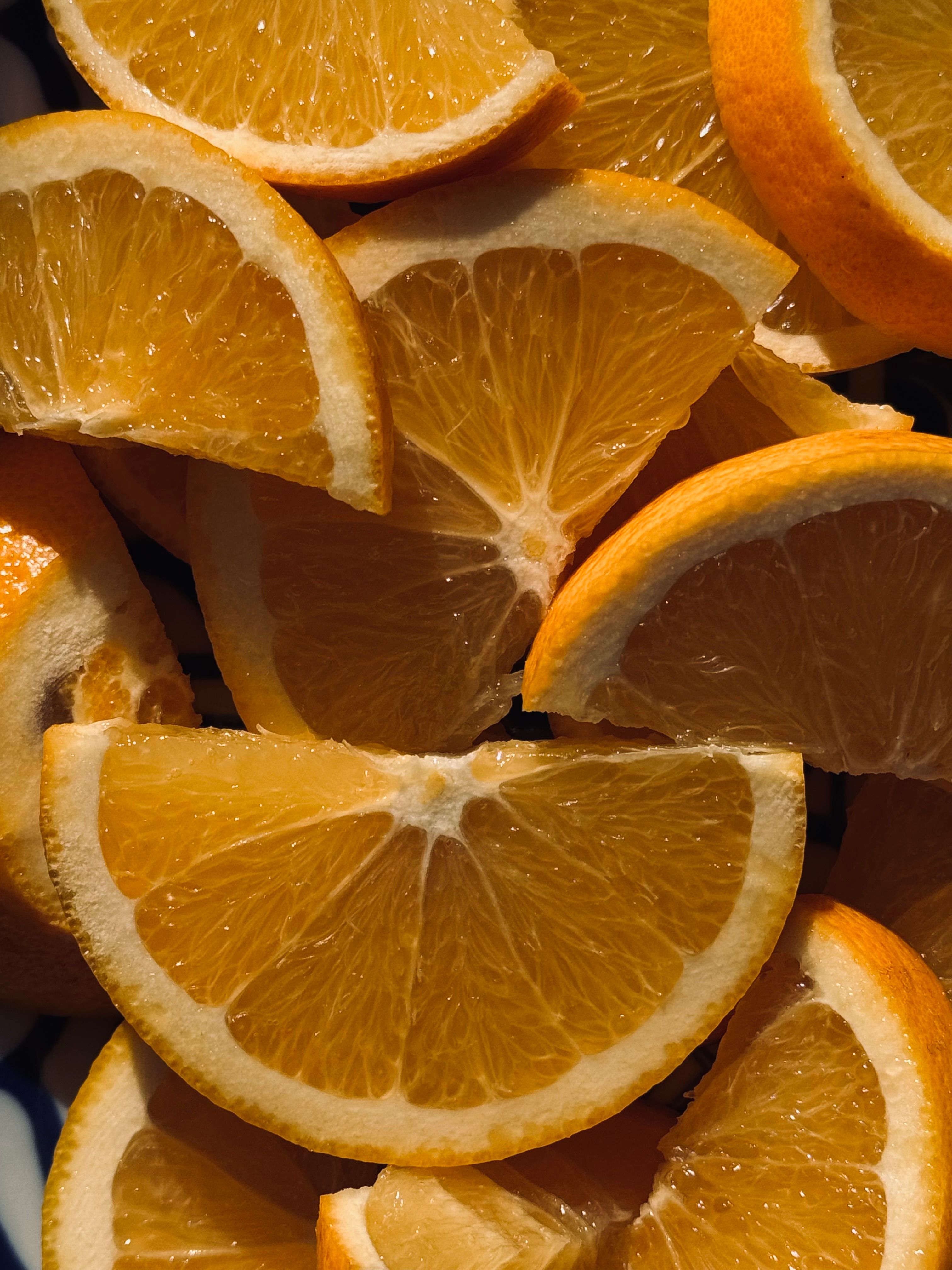 Close-up of fresh orange slices showcasing vibrant colors and juicy texture.