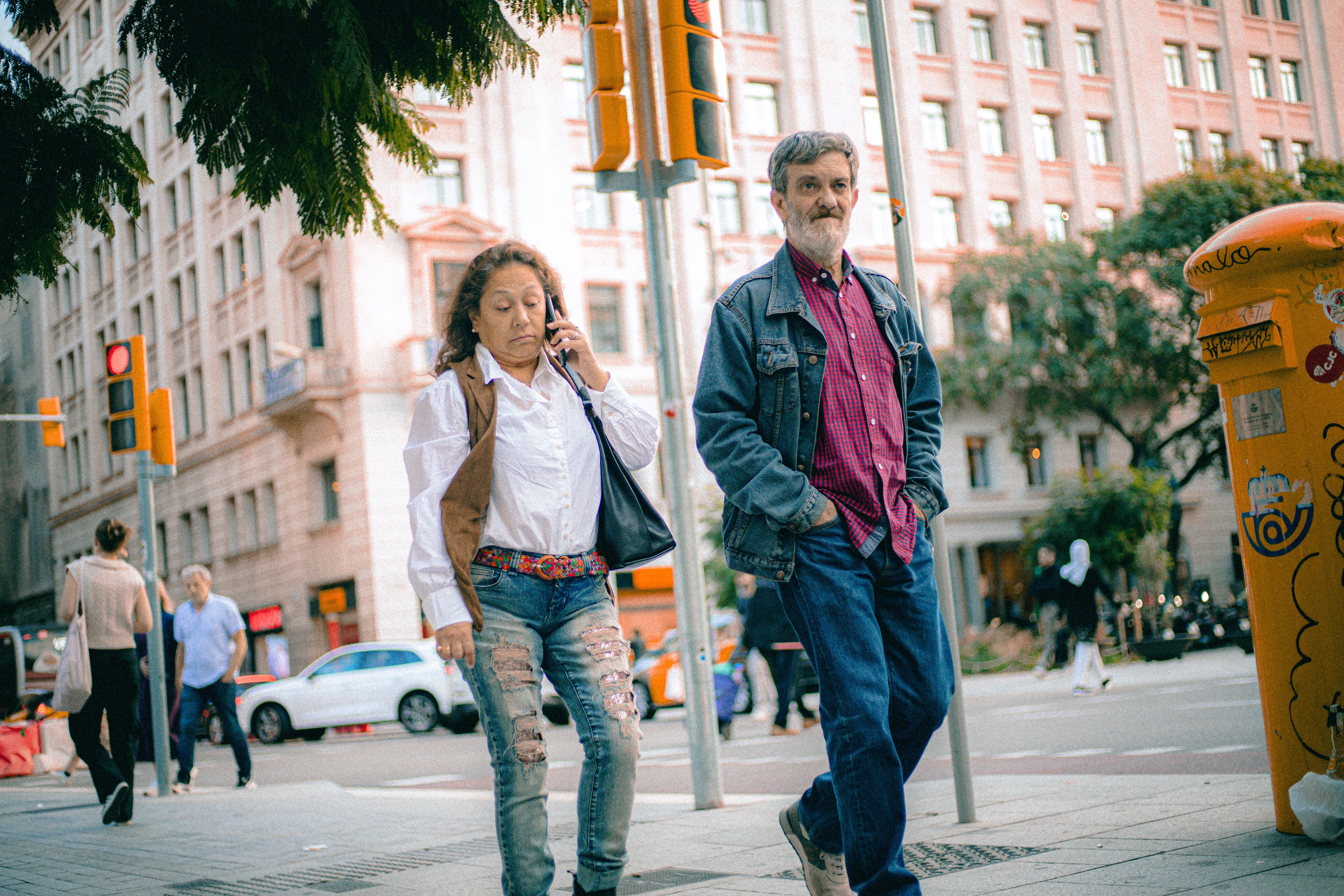 Street Scene with Pedestrians and Urban Background · Free Stock Photo