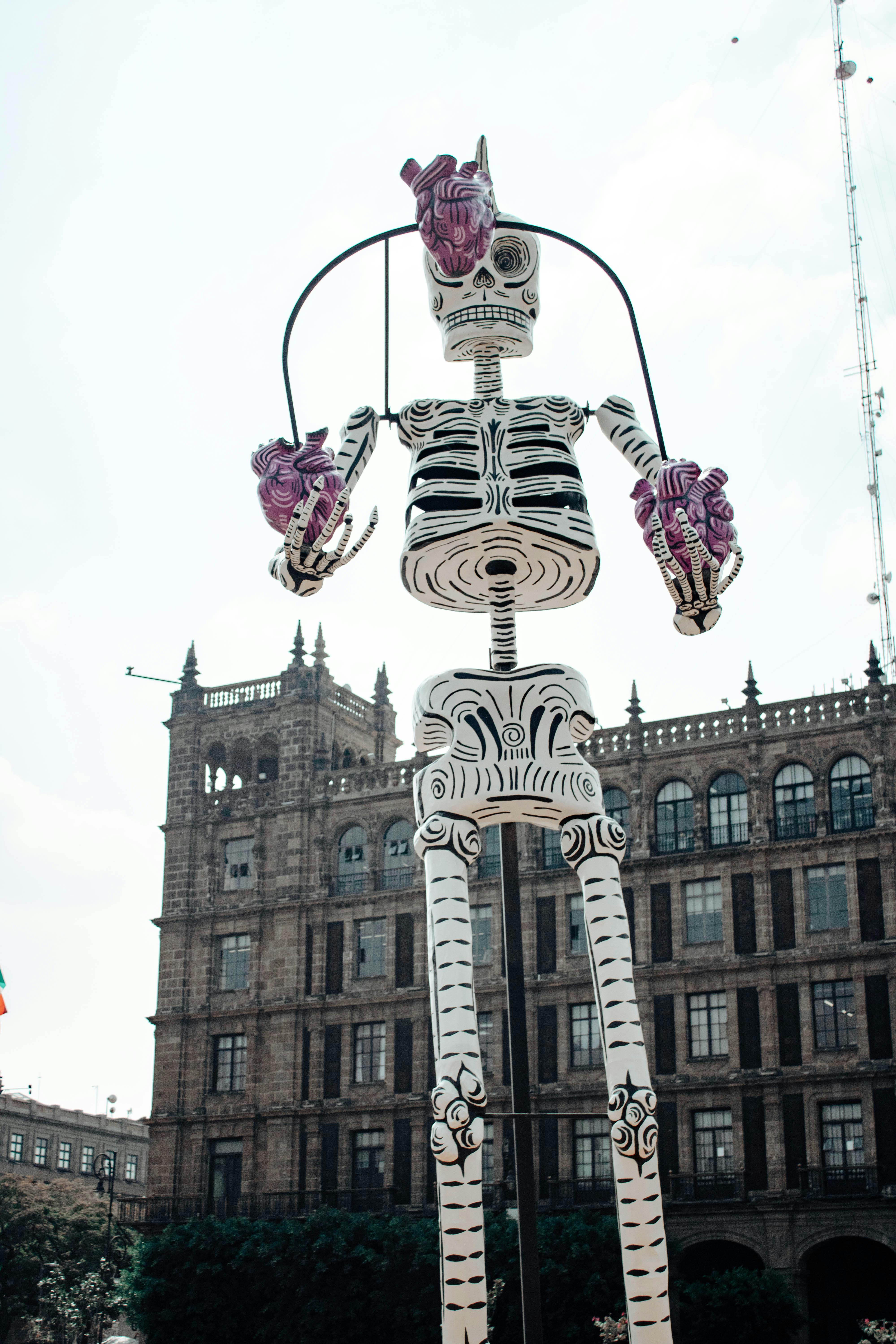 tall skeleton sculpture in mexico city