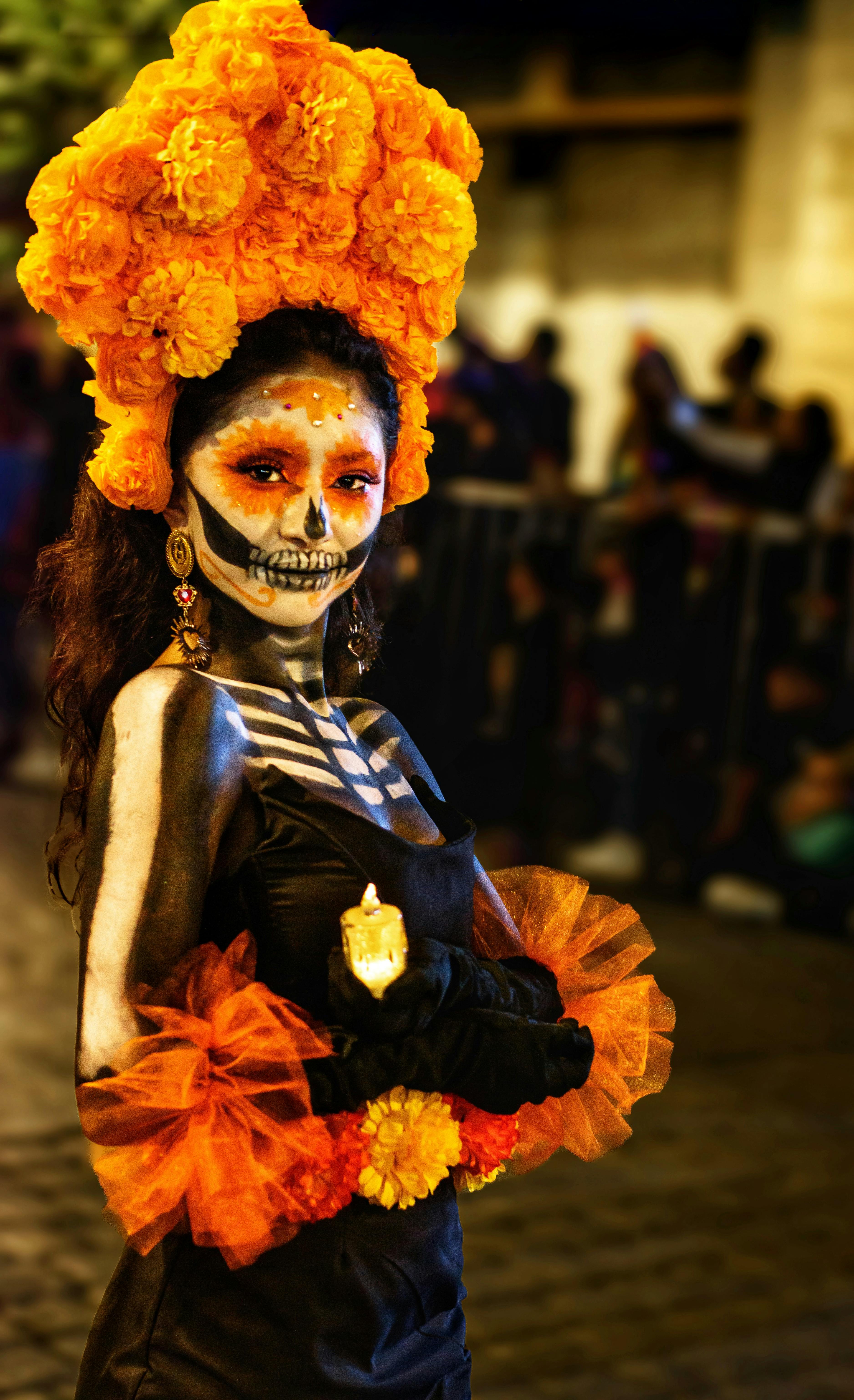 vibrant day of the dead celebration portrait