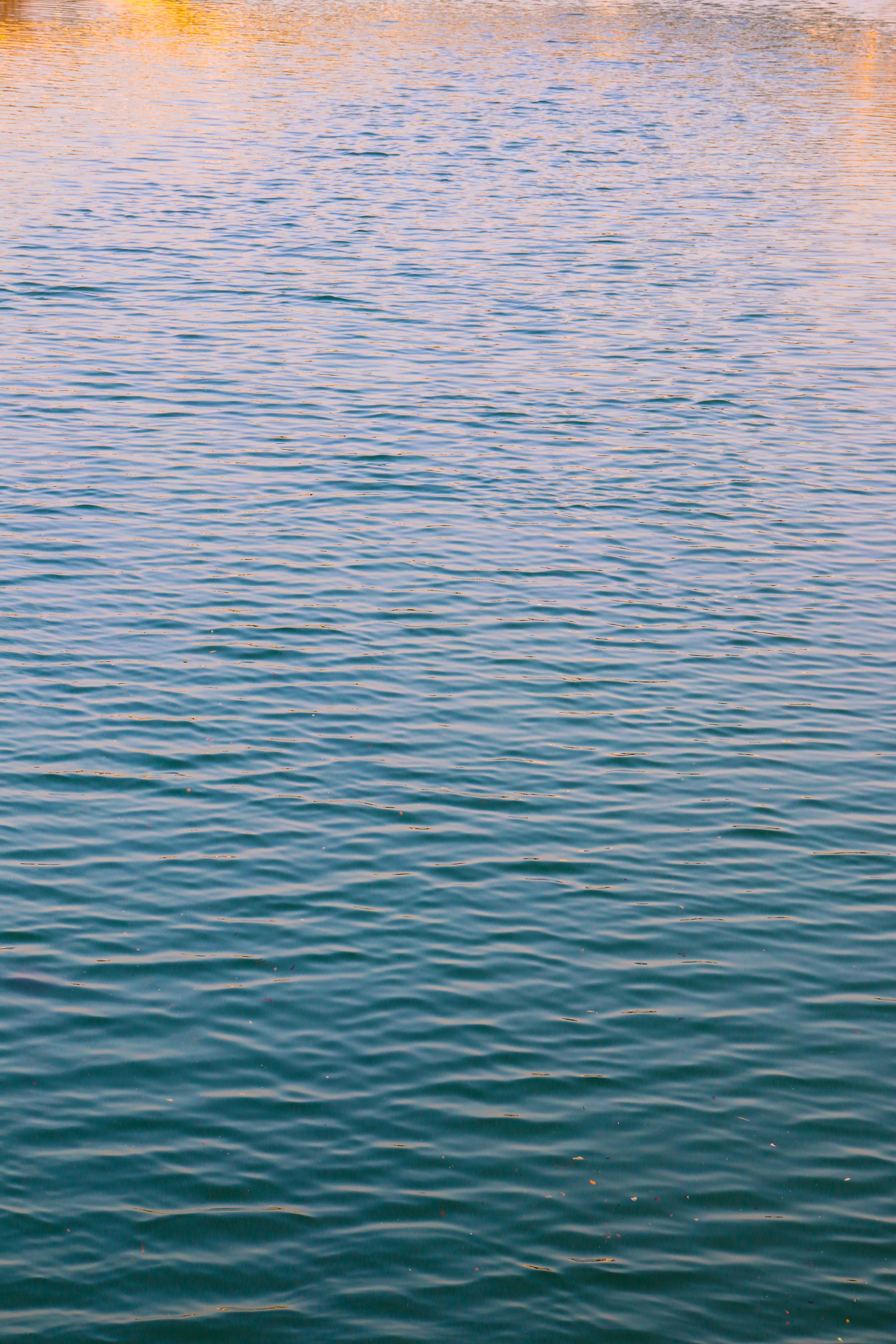 Serene Water Surface Reflecting Sunset Colors · Free Stock Photo