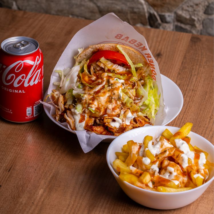 Delicious Doner Kebab with Fries and Cola · Free Stock Photo