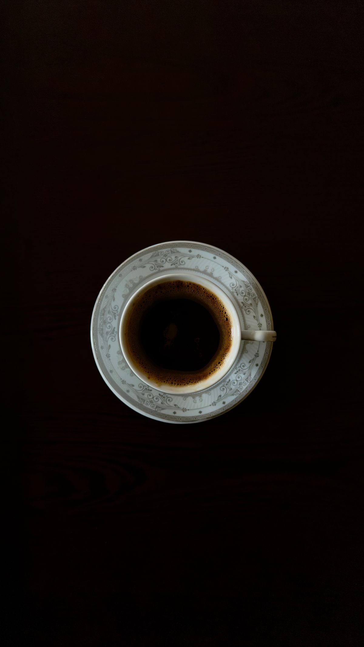 Xícara de café vista de cima