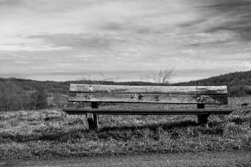 Free stock photo of bench, cloudy, hill