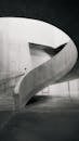 Elegant Spiral Staircase in Brutalist Architecture