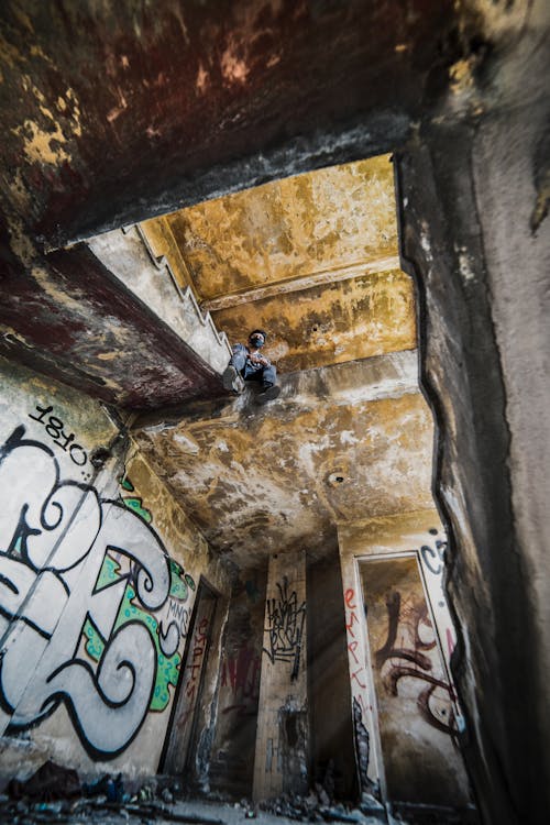 Man Inside Abandoned Building