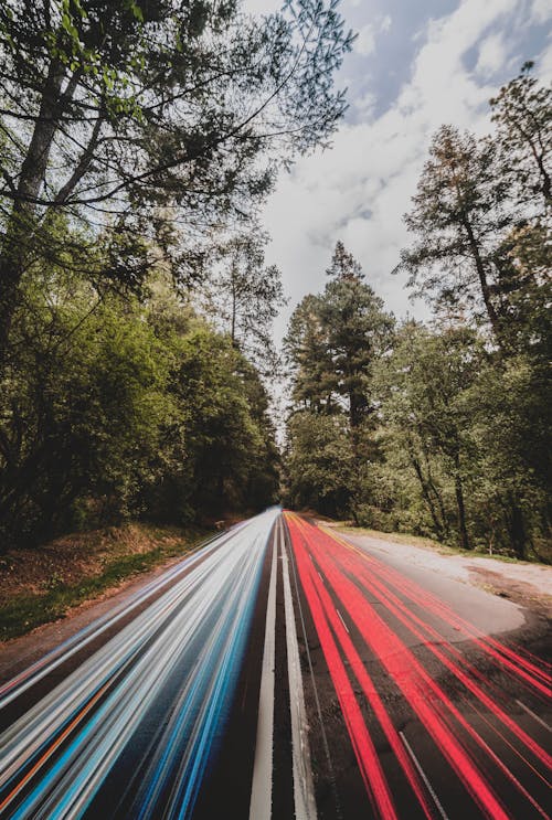 Zeitrafferfotografie Der Straße