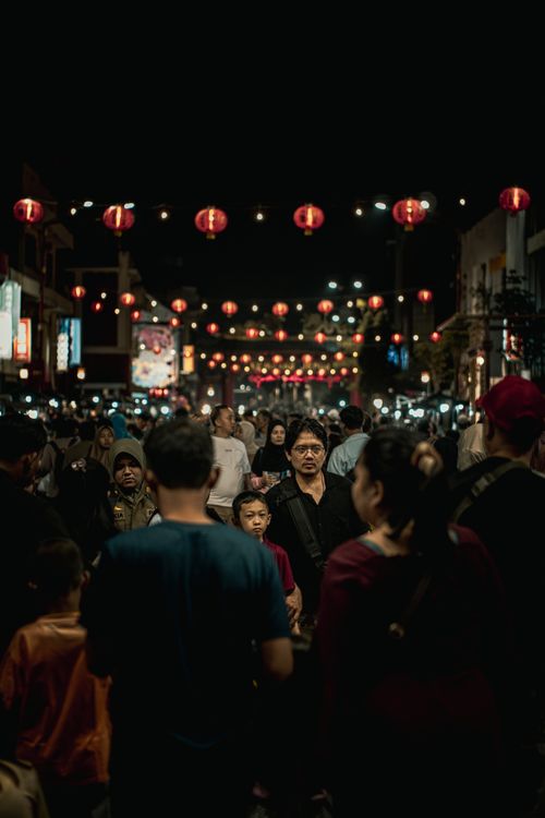 Free Night Time at Kya Kya Chinatown  Stock Photo