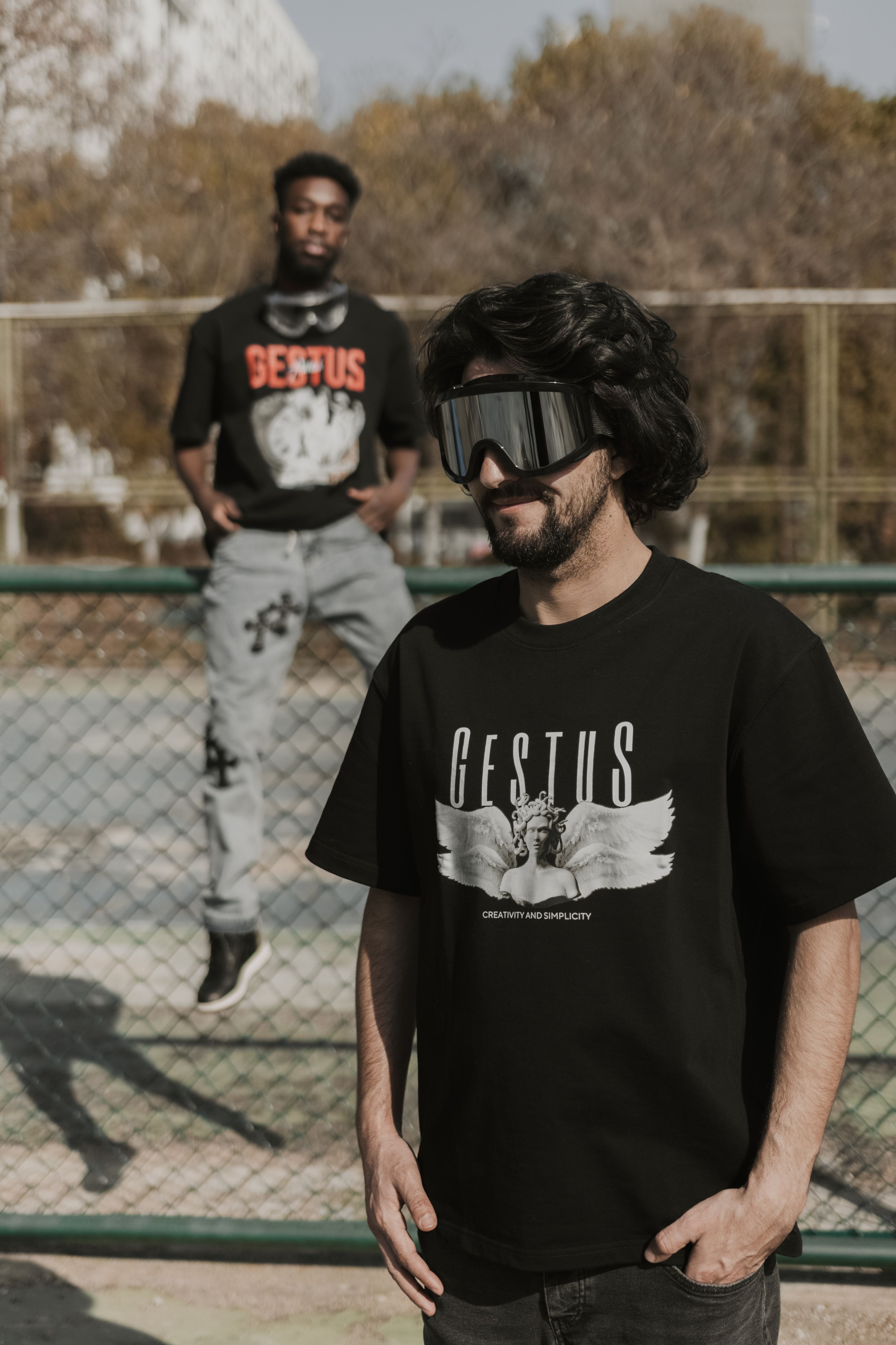 Camiseta Oversized Preta Estampada