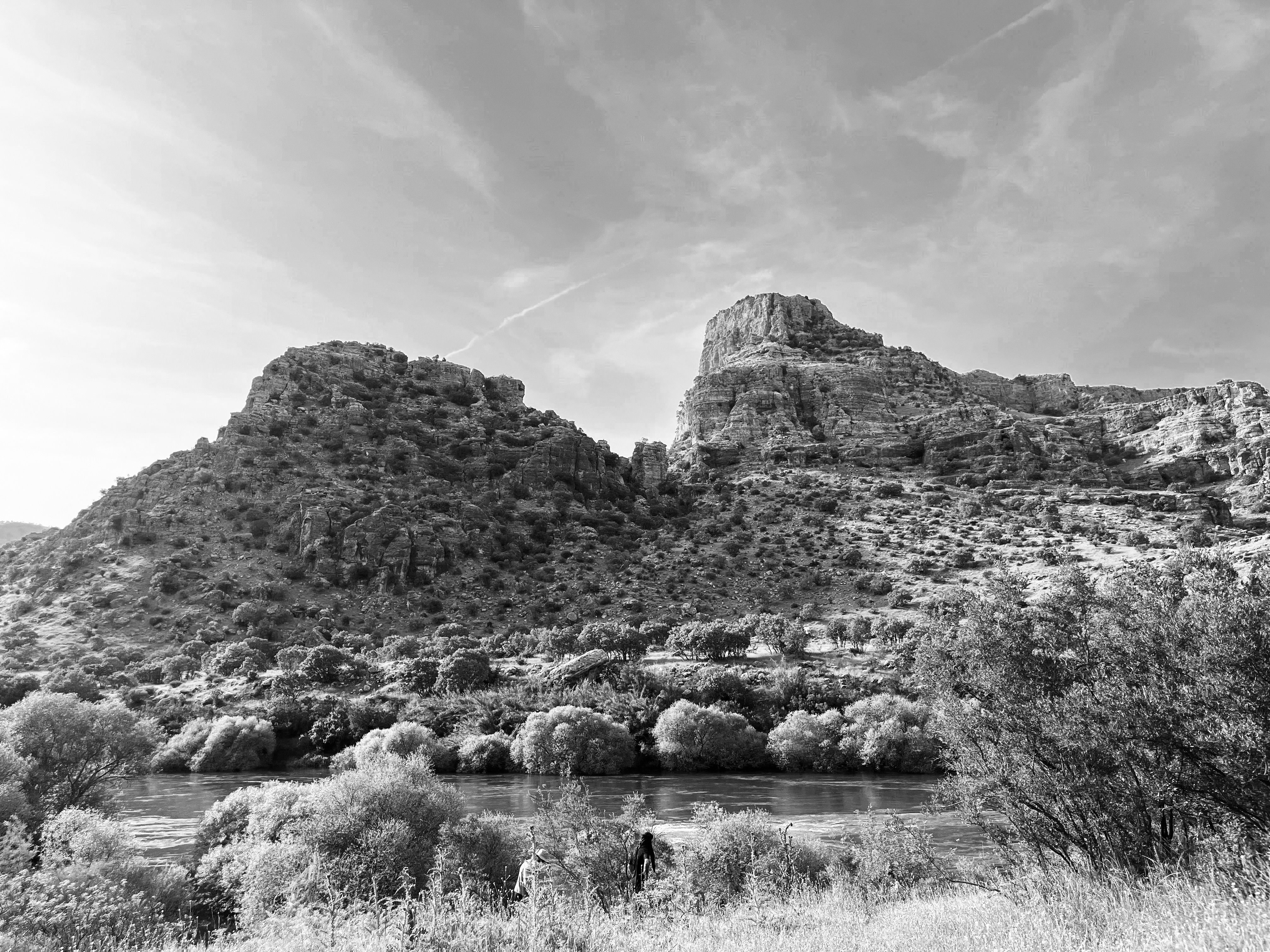 Black and White Desert Mountain Landscape · Free Stock Photo
