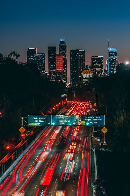 Long Exposure Photography of Vehicles on road