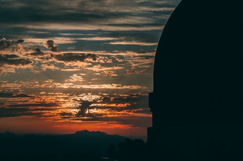 天文台, 展望台, 日没の無料の写真素材