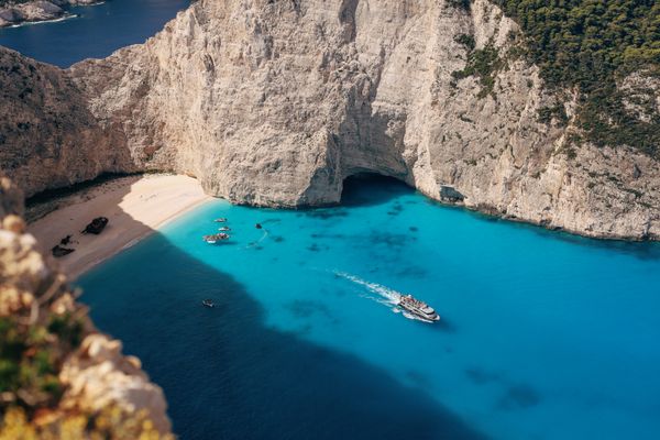 Aerial view of Navagio Beach, Zakynthos